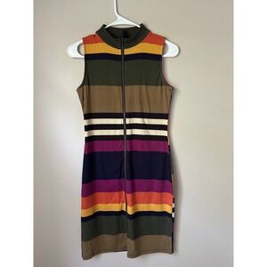 Derek Heart Multicolor Striped Ribbed‎ Sleeveless  Dress - Women's Autumn Boho